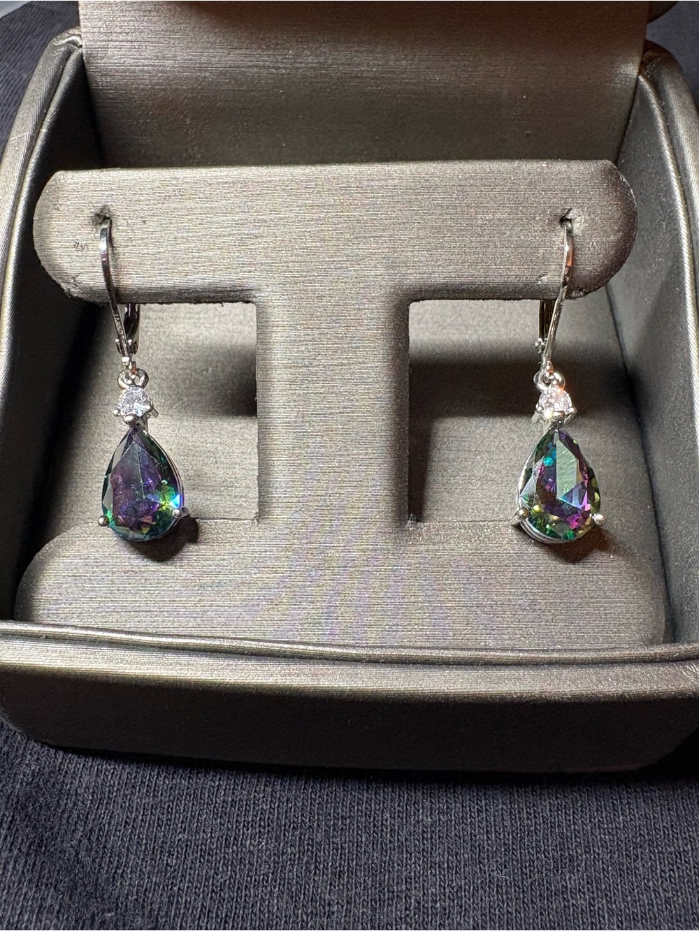 Mystic Topaz Teardrop Dangle Earrings